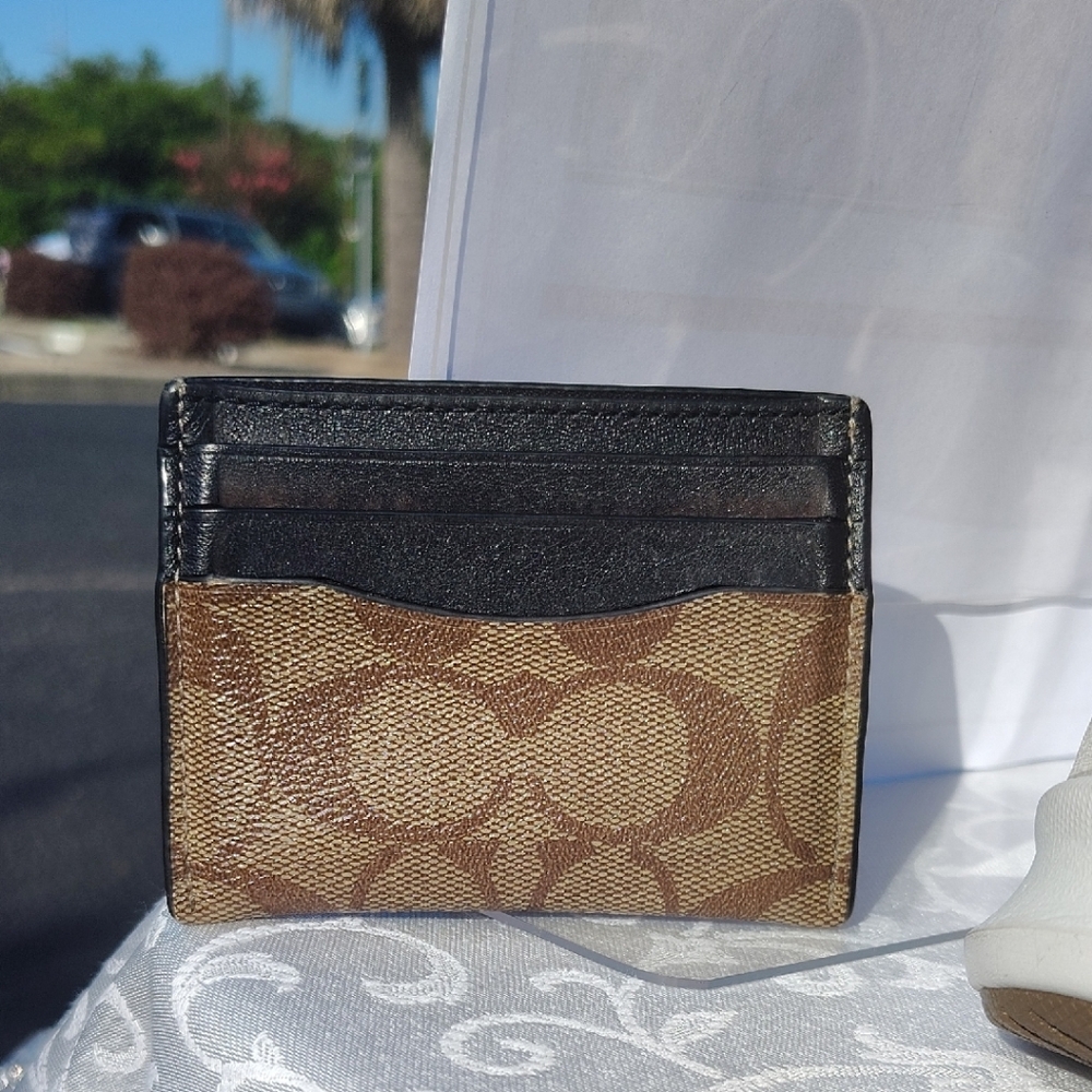 Brown and Black Card Holder